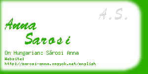 anna sarosi business card